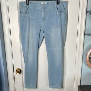 Old Navy 18 Light Wash Blue Denim Rockstar Super Skinny 24/7 Jeans Stretch Soft